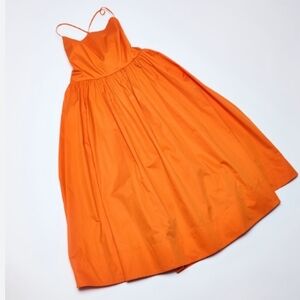 J. Crew Silk Orange and Cream Dress